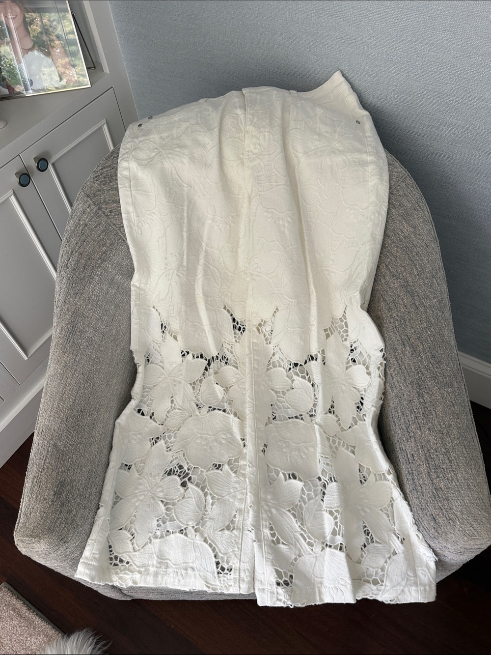 Liverpool Cream Crochet Flare Jeans
